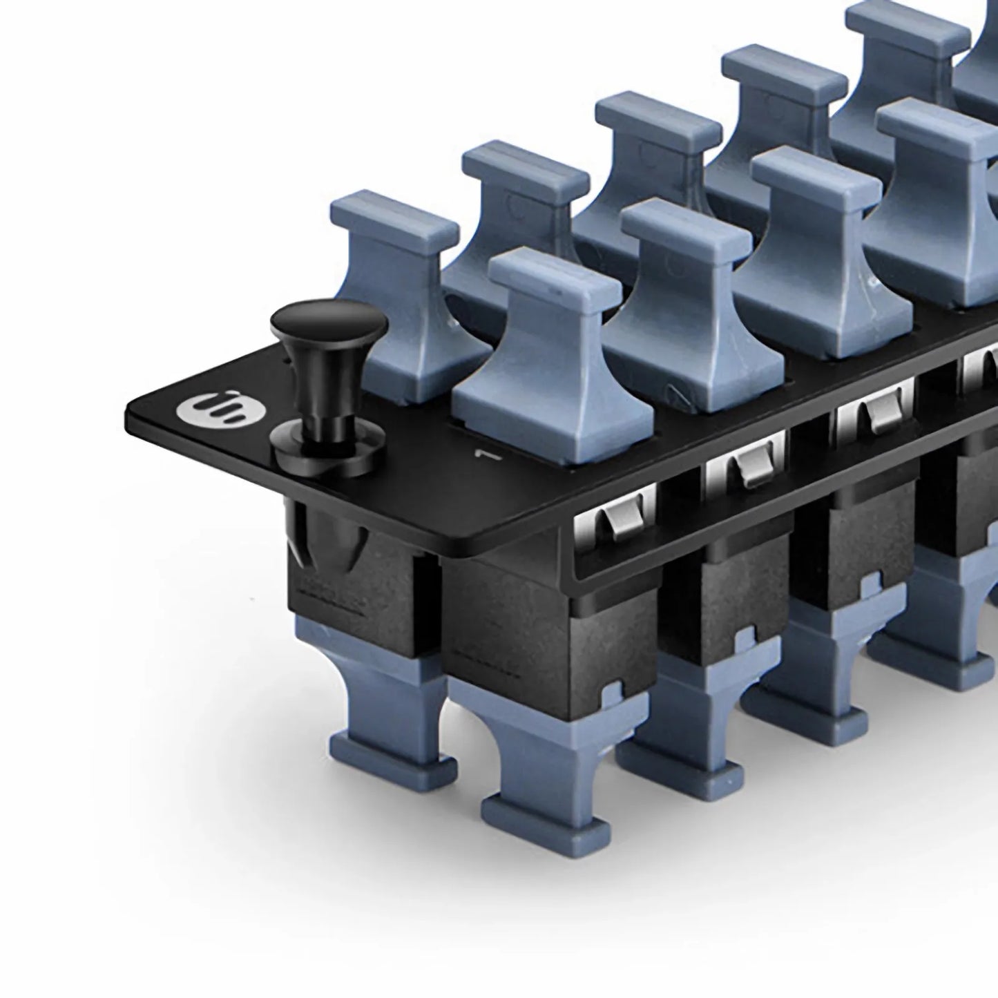 FHD™ Fiber Adapter Panel, OS2/OM3/OM4, 12 x MTP®-8/12/24 Key Up to Key Down (Black) Adapter, Type A