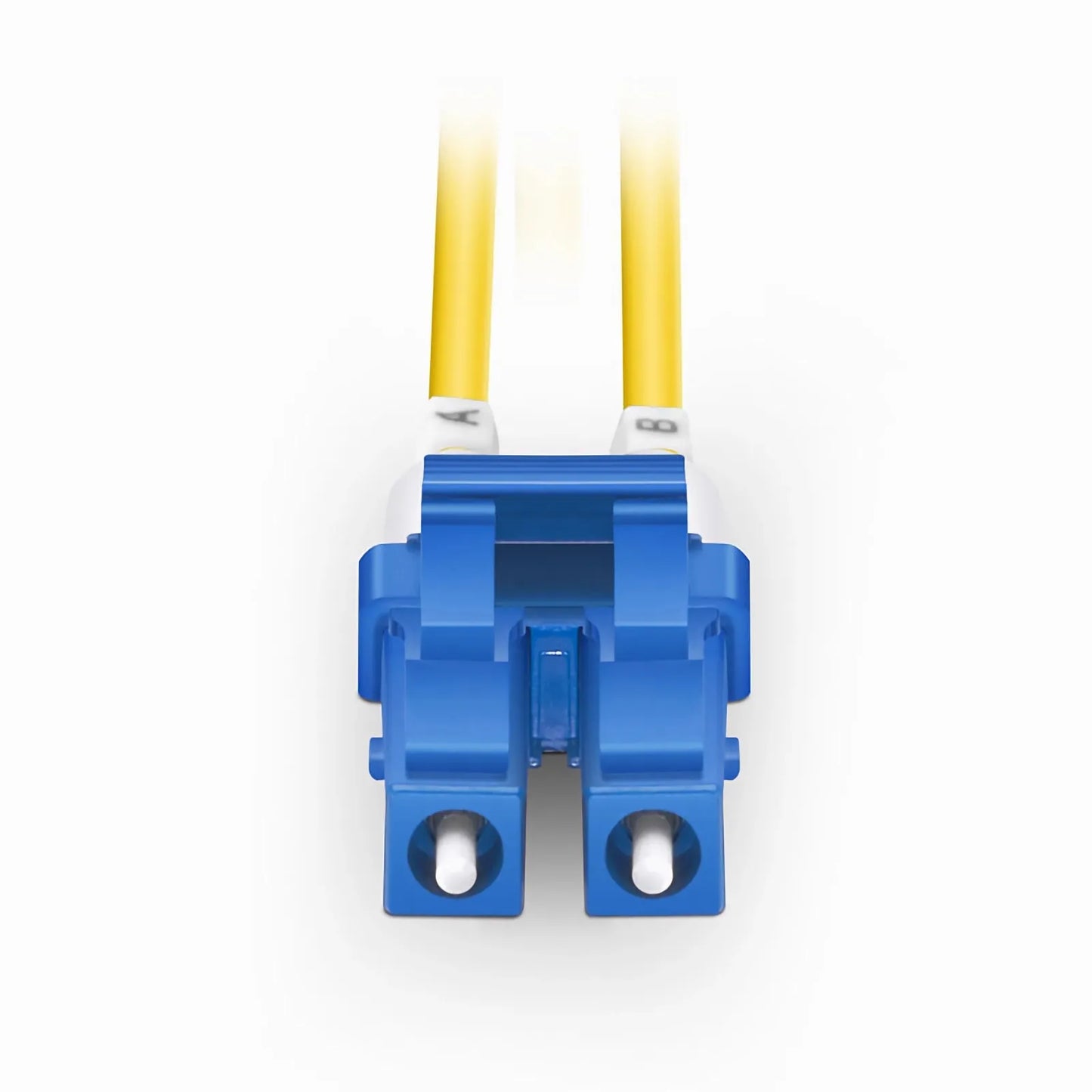 2m (7ft) Fiber Patch Cable, 2 Fibers, Short Boot, LC UPC Duplex to LC UPC Duplex, Single Mode (OS2), Riser (OFNR), 2.0mm, Tight-Buffered, Yellow