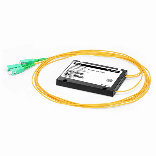 1 x 2 PLC Fiber Splitter, Splice/Pigtailed ABS Module, 2.0mm, SC/APC, Singlemode