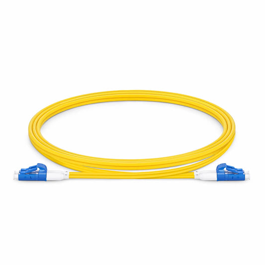 1.5m (5ft) Fiber Patch Cable, 2 Fibers, Short Boot, LC UPC Duplex to LC UPC Duplex, Single Mode (OS2), Riser (OFNR), 2.0mm, Tight-Buffered, Yellow