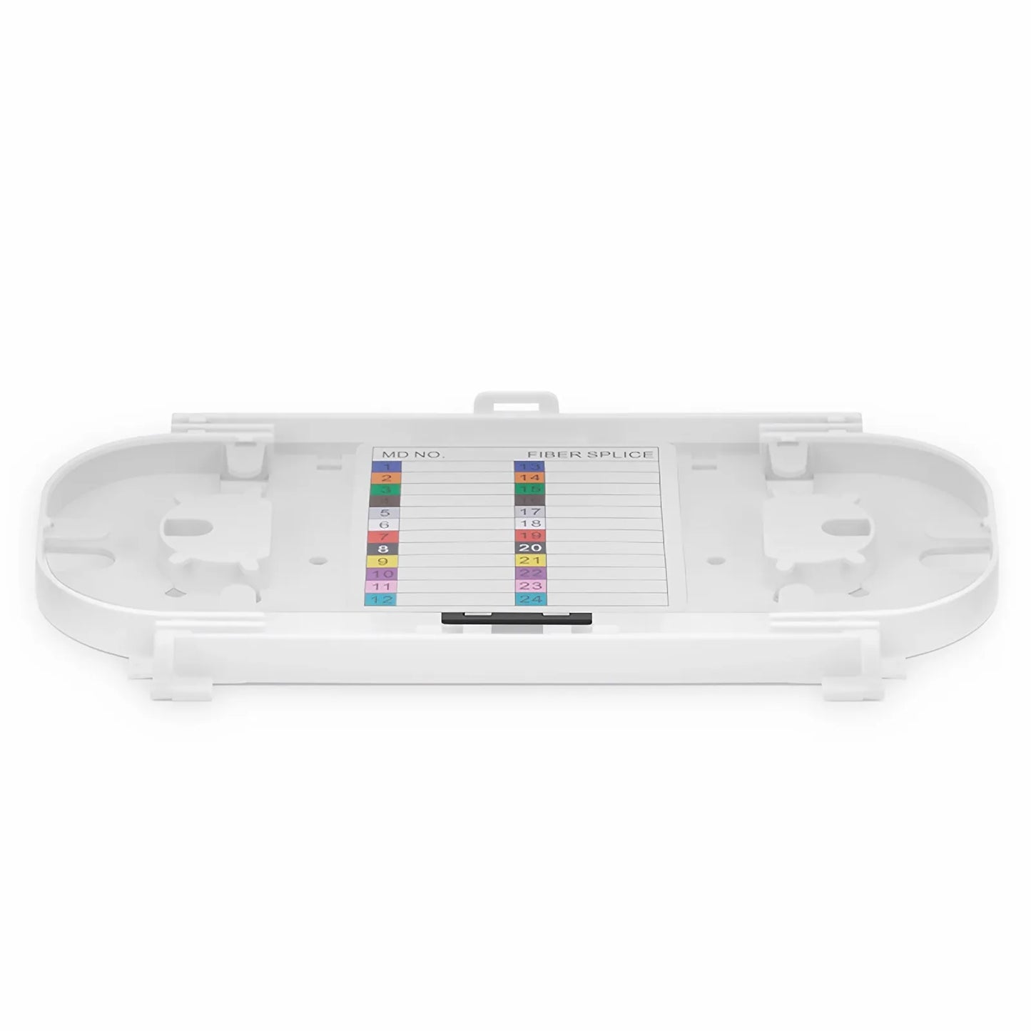 24 Fibers Fusion Splice Tray, Plastic, 0.47" x 8.78" x 4.57"