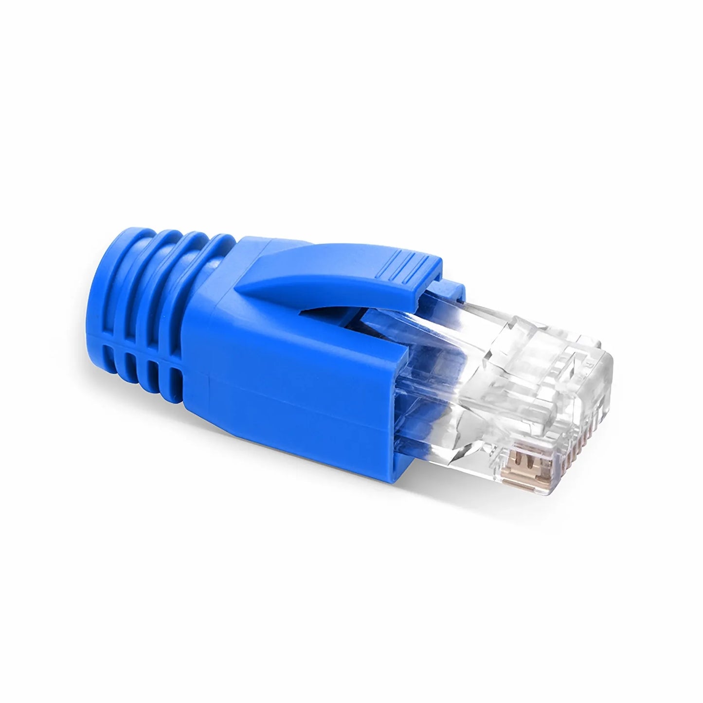 Cat6a RJ45 Strain Relief Boots, 7.5mm OD for Cat6a UTP 23AWG Ethernet Cables, Blue, 50PCS/Pack