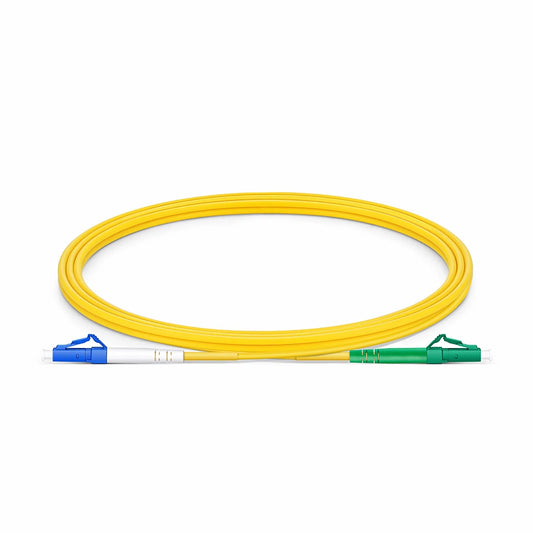 2m (7ft) Fiber Patch Cable, 1 Fiber, LC UPC Simplex to LC APC Simplex, Single Mode (OS2), Riser (OFNR), 2.0mm, Tight-Buffered, Yellow