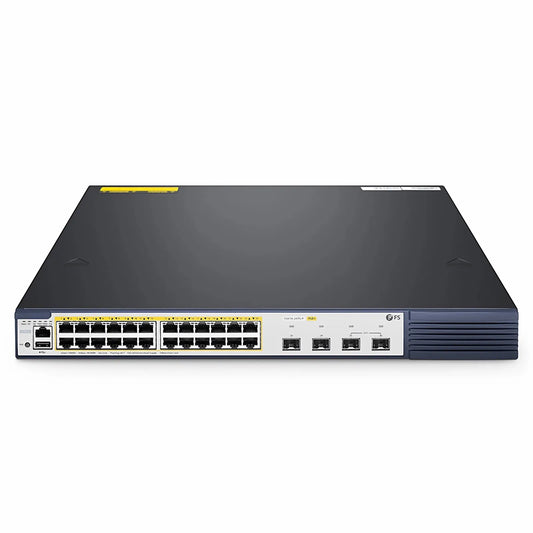 S3410-24TS-P, 24-Port Gigabit Ethernet L2+ PoE+ Switch, 24 x PoE+ Ports @740W, with 2 x 10Gb SFP+ Uplinks and 2 x Combo SFP Ports, Stackable Switch, Broadcom Chip