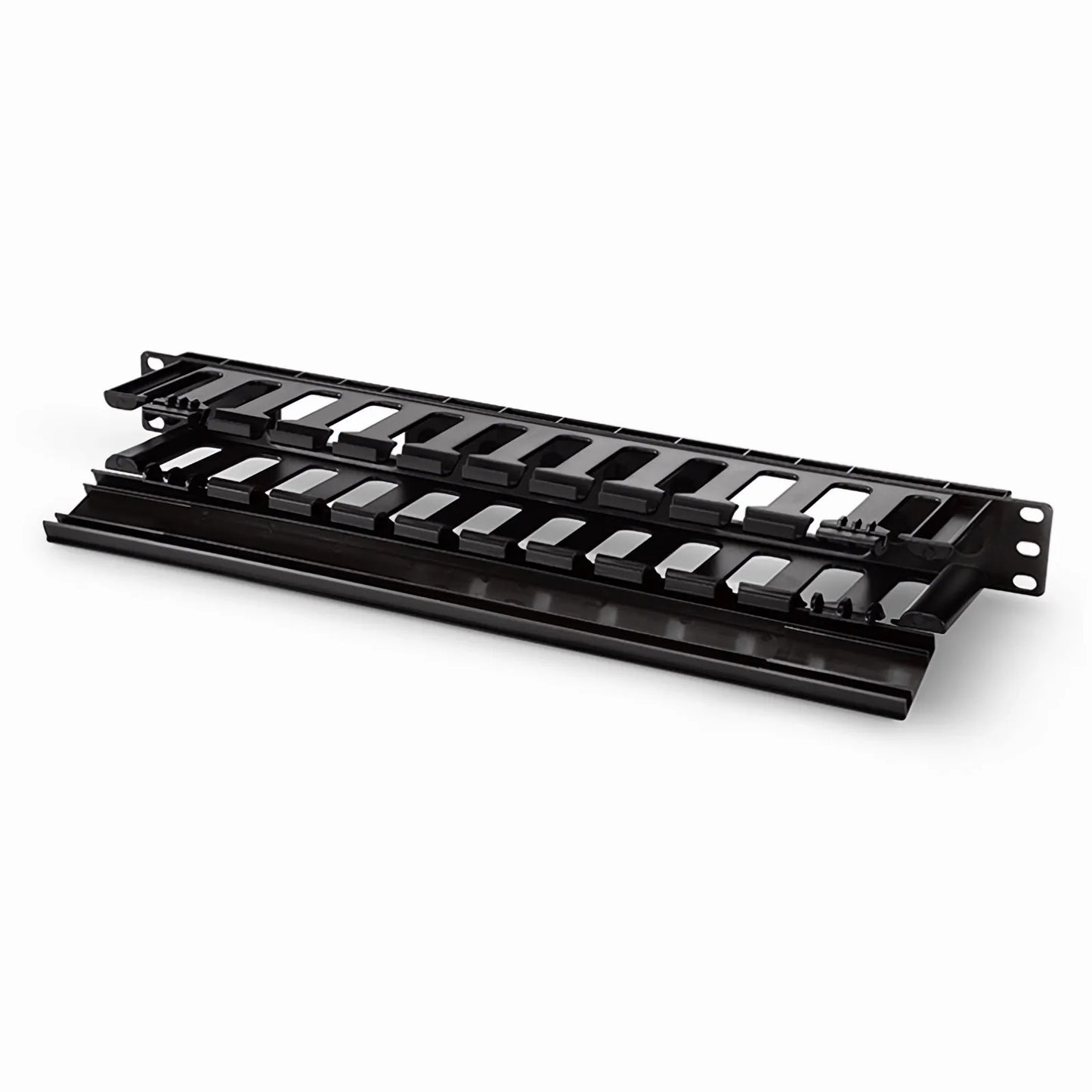 Horizontal Single Sided Manager, 1RU, Finger Duct with Cover, 3.43 in. Depth