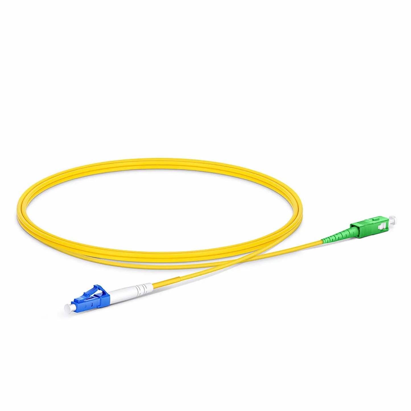 1m (3ft) Fiber Patch Cable, 1 Fiber, LC UPC Simplex to SC APC Simplex, Single Mode (OS2), Riser (OFNR), 2.0mm, Tight-Buffered, Yellow, 10 Pcs/Pack