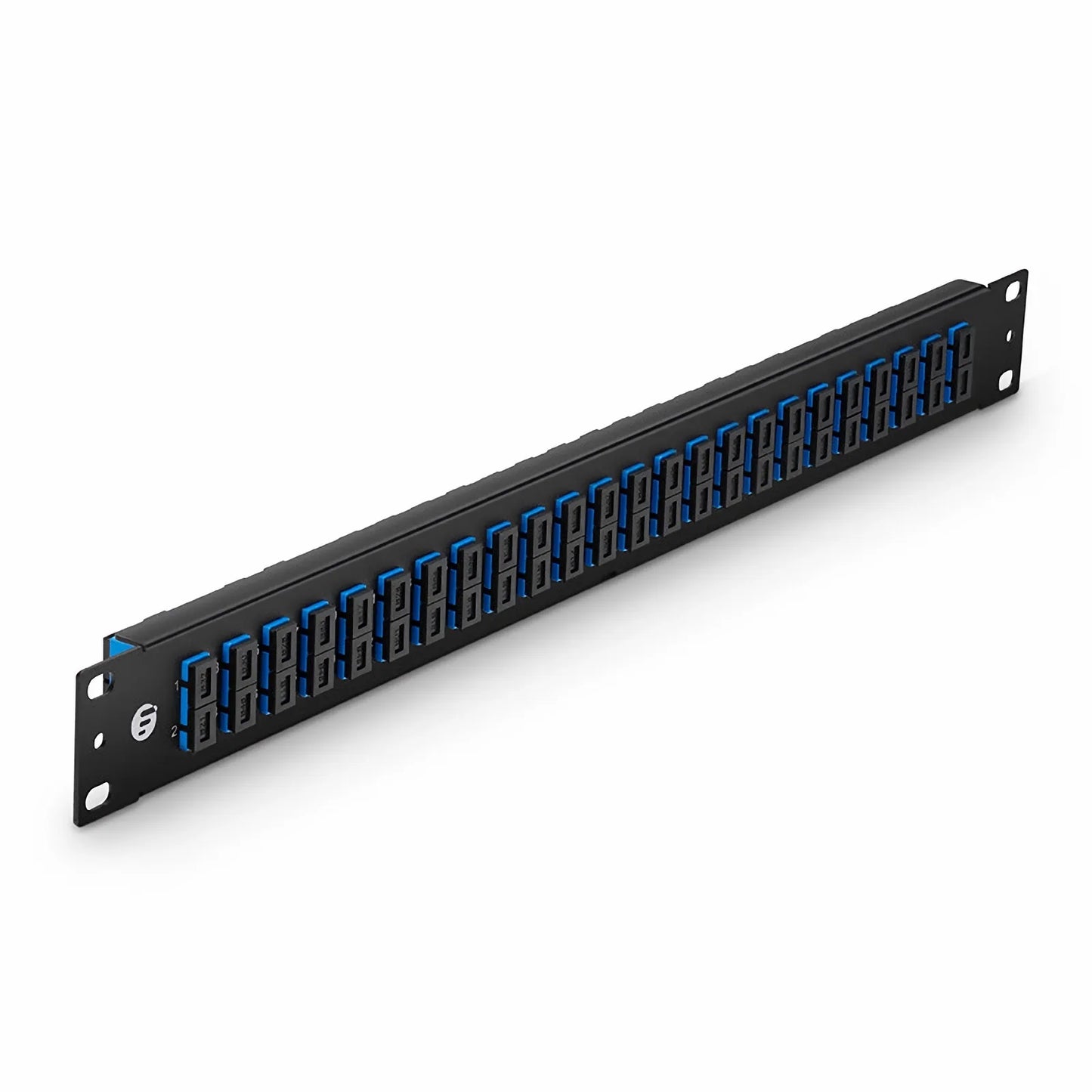 FHU™ 1U 19'' Fiber Adapter Panel, 48 Fibers OS2 Single Mode, 24 x SC UPC Duplex (Blue) Adapter, Ceramic Sleeve