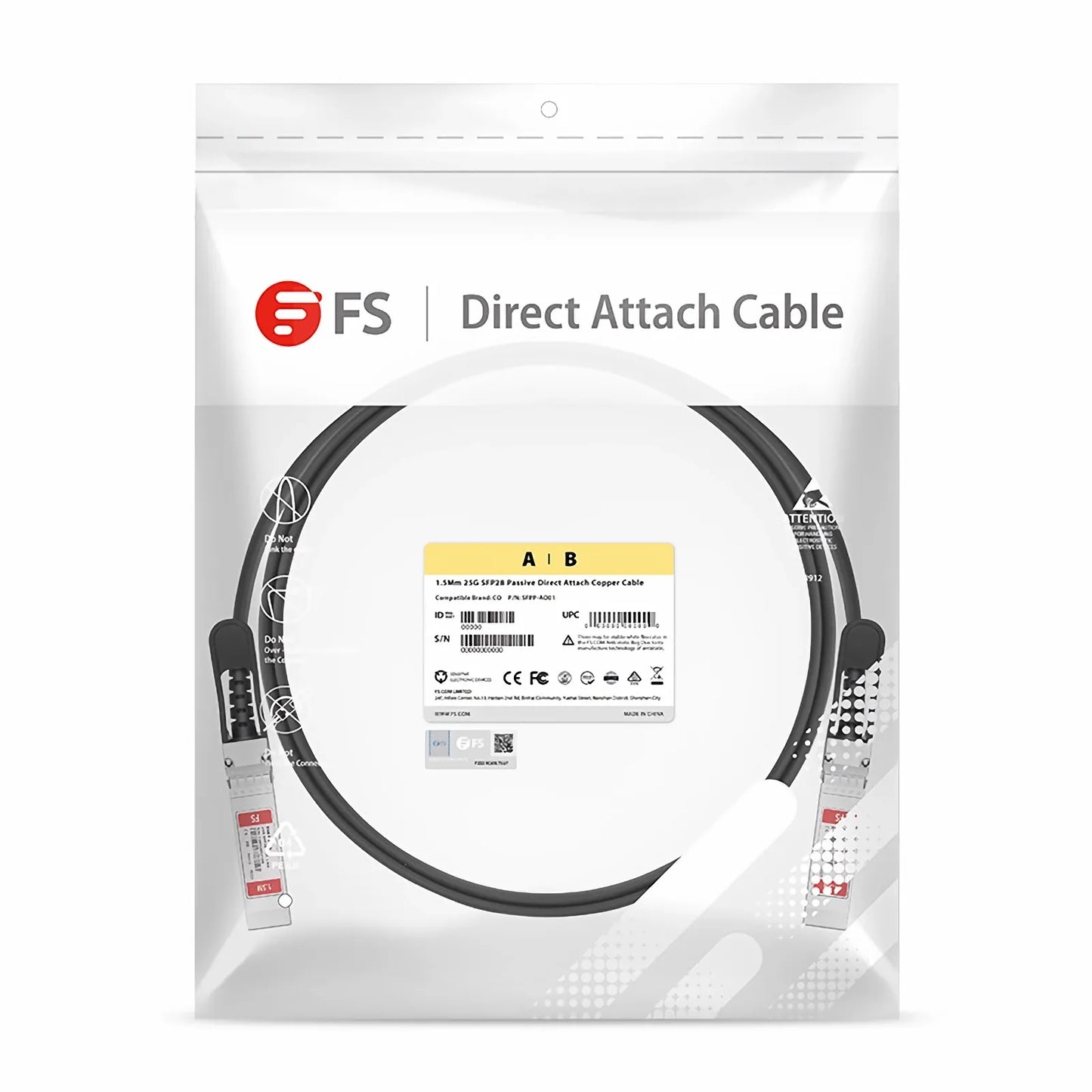 1.5m (5ft) Cisco SFP-H25G-CU1.5M Compatible 25G SFP28 Passive Direct Attach Copper Twinax Cable