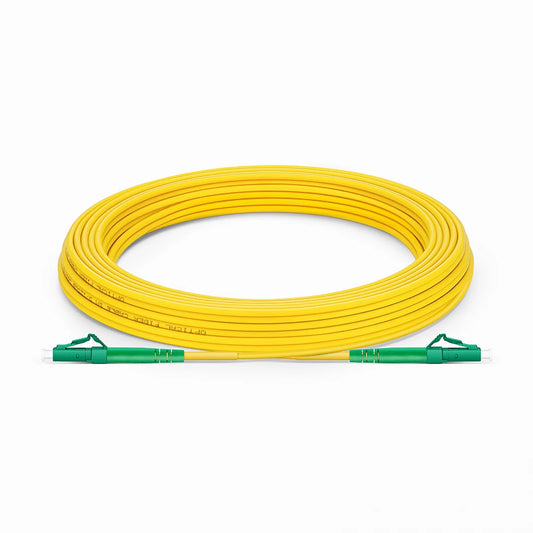 10m (33ft) Fiber Patch Cable, 1 Fiber, LC APC Simplex to LC APC Simplex, Single Mode (OS2), Riser (OFNR), 2.0mm, Tight-Buffered, Yellow