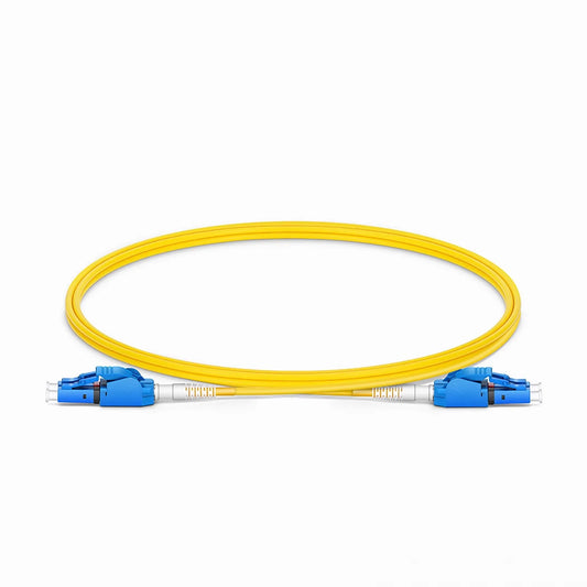 1m (3ft) Fiber Patch Cable, 2 Fibers, LC UPC Duplex to LC UPC Duplex Switchable Clip Uniboot, Single Mode (OS2), Riser (OFNR), 2.0mm, Yellow