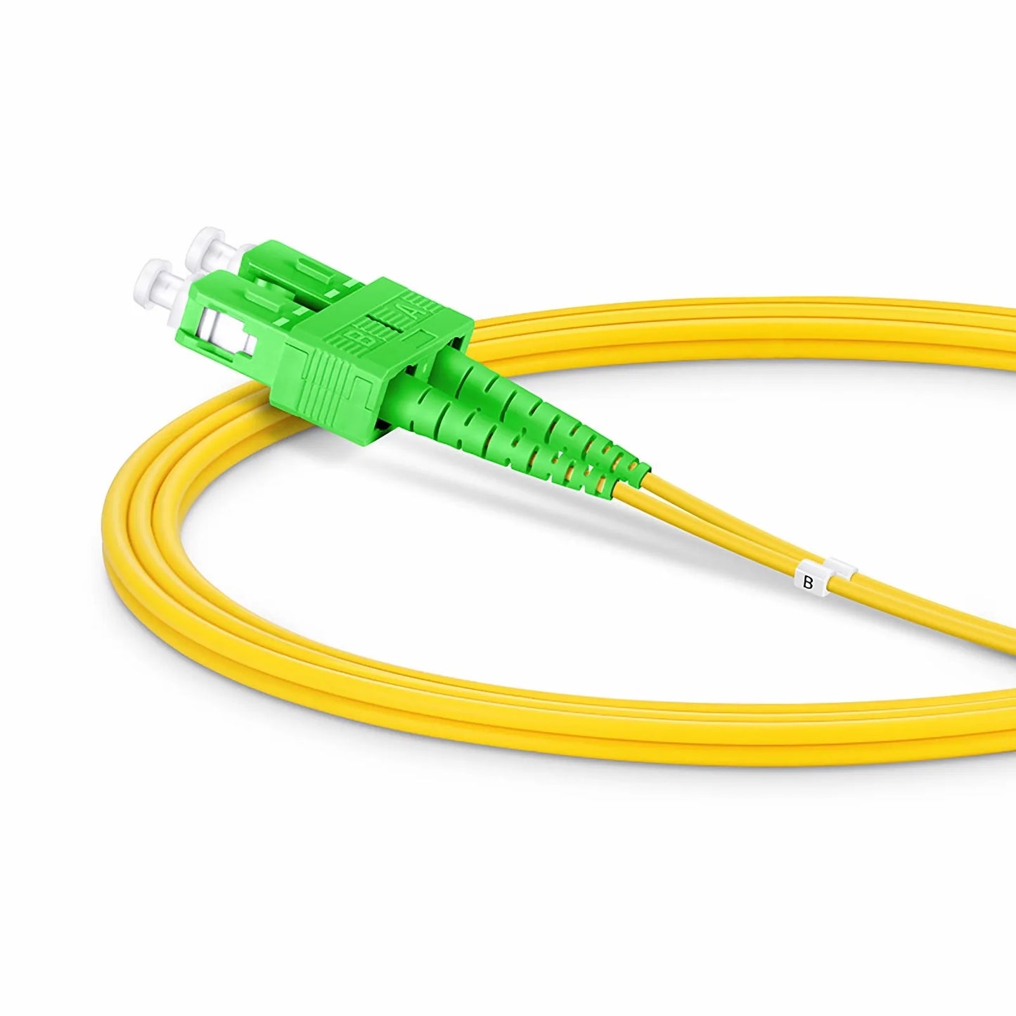 1m (3ft) Fiber Patch Cable, 2 Fibers, LC UPC Duplex to SC APC Duplex, Single Mode (OS2), Riser (OFNR), 2.0mm, Tight-Buffered, Yellow