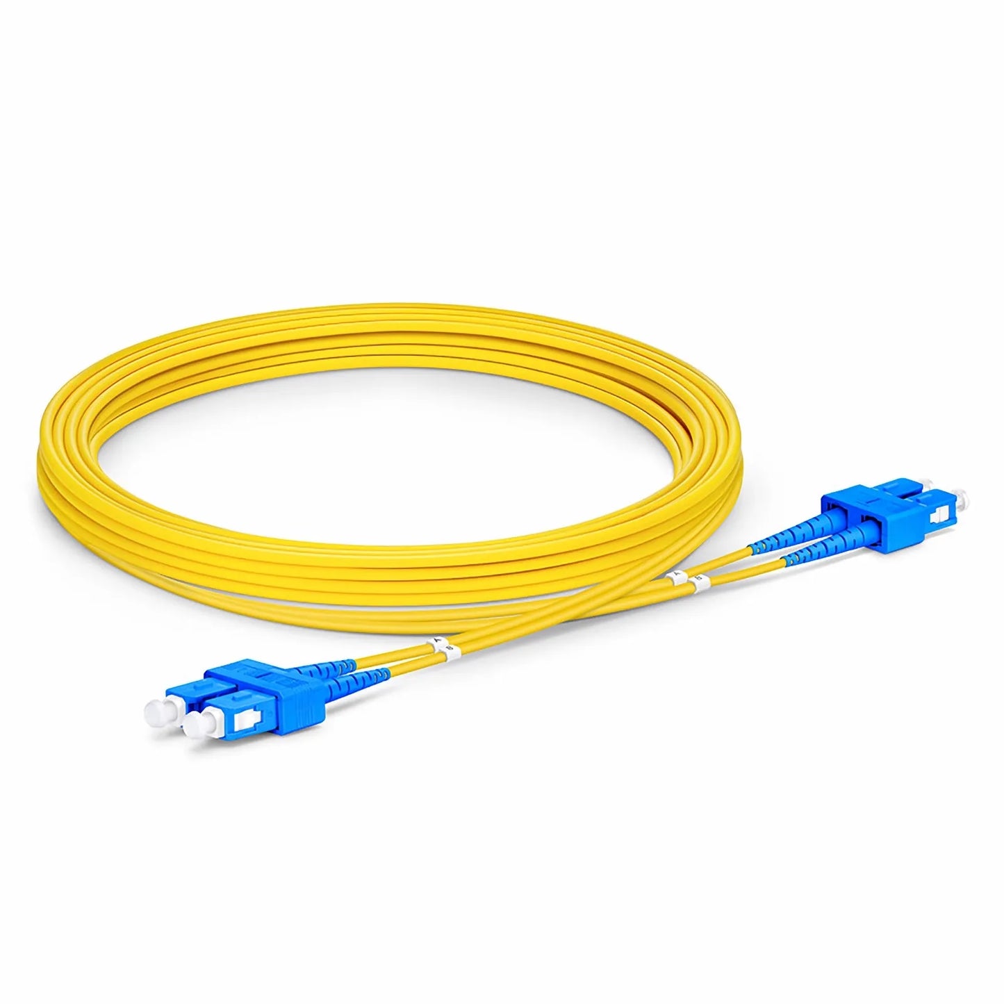 3m (10ft) Fiber Patch Cable, 2 Fibers, SC UPC Duplex to SC UPC Duplex, Single Mode (OS2), Riser (OFNR), 2.0mm, Tight-Buffered, Yellow