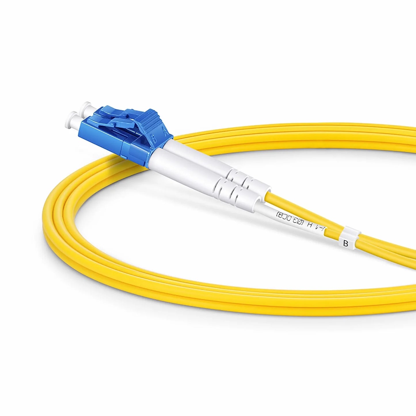 1.5m (5ft) Fiber Patch Cable, 2 Fibers, LC UPC Duplex to LC UPC Duplex, Single Mode (OS2), LSZH, 2.0mm, Tight-Buffered, Yellow