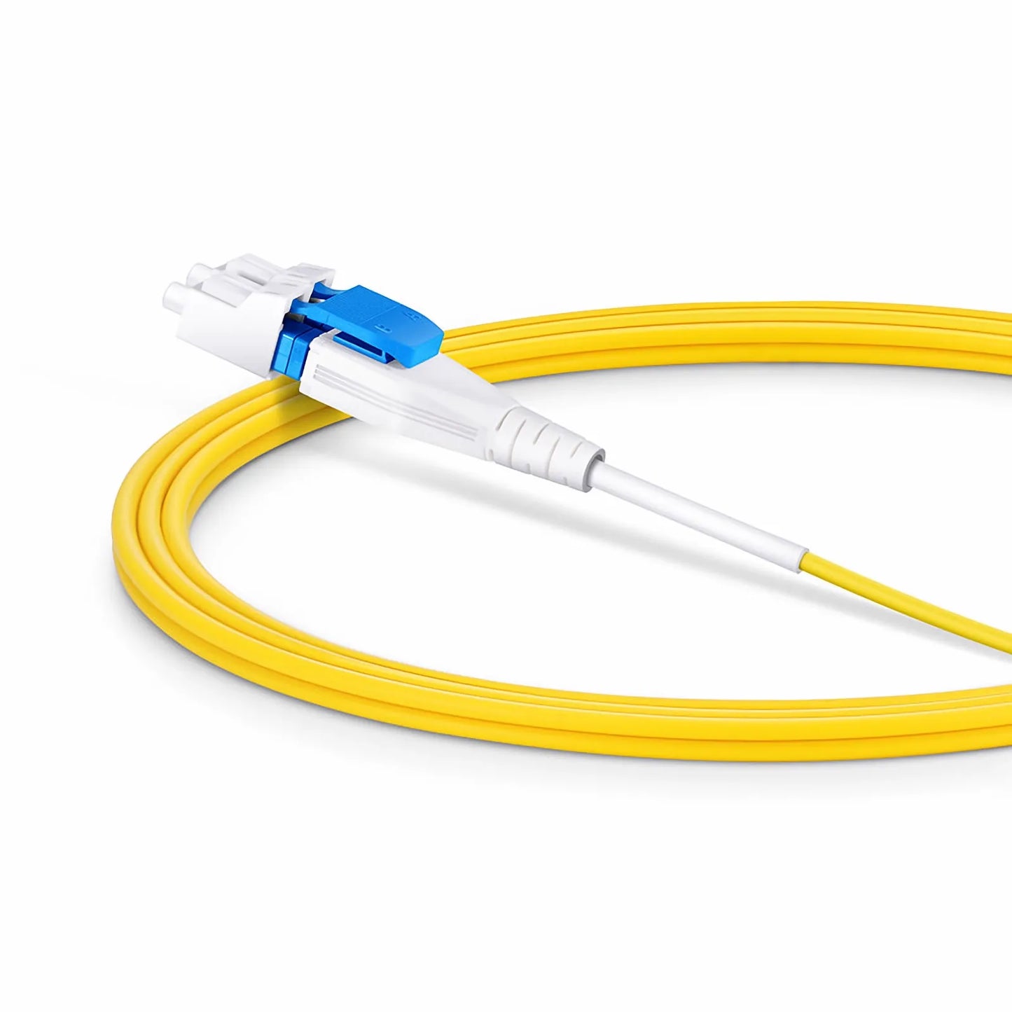 2m (7ft) Fiber Patch Cable, 4 Fibers, 2 x CS™ UPC Duplex to 2 x LC UPC Duplex Flat Clip Uniboot, Single Mode (OS2), Riser (OFNR), 2.0mm, Yellow, for 200/400/800G Network Connection