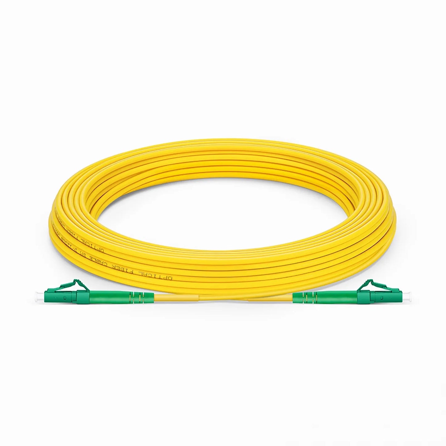 15m (49ft) Fiber Patch Cable, 1 Fiber, LC APC Simplex to LC APC Simplex, Single Mode (OS2), Riser (OFNR), 2.0mm, Tight-Buffered, Yellow