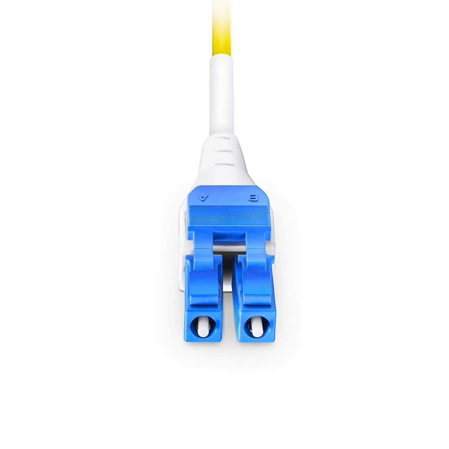 10m (33ft) Fiber Patch Cable, 2 Fibers, CS™ UPC Duplex to LC UPC Duplex Flat Clip Uniboot, Single Mode (OS2), Riser (OFNR), 2.0mm, Yellow, for 200/400G Network Connection