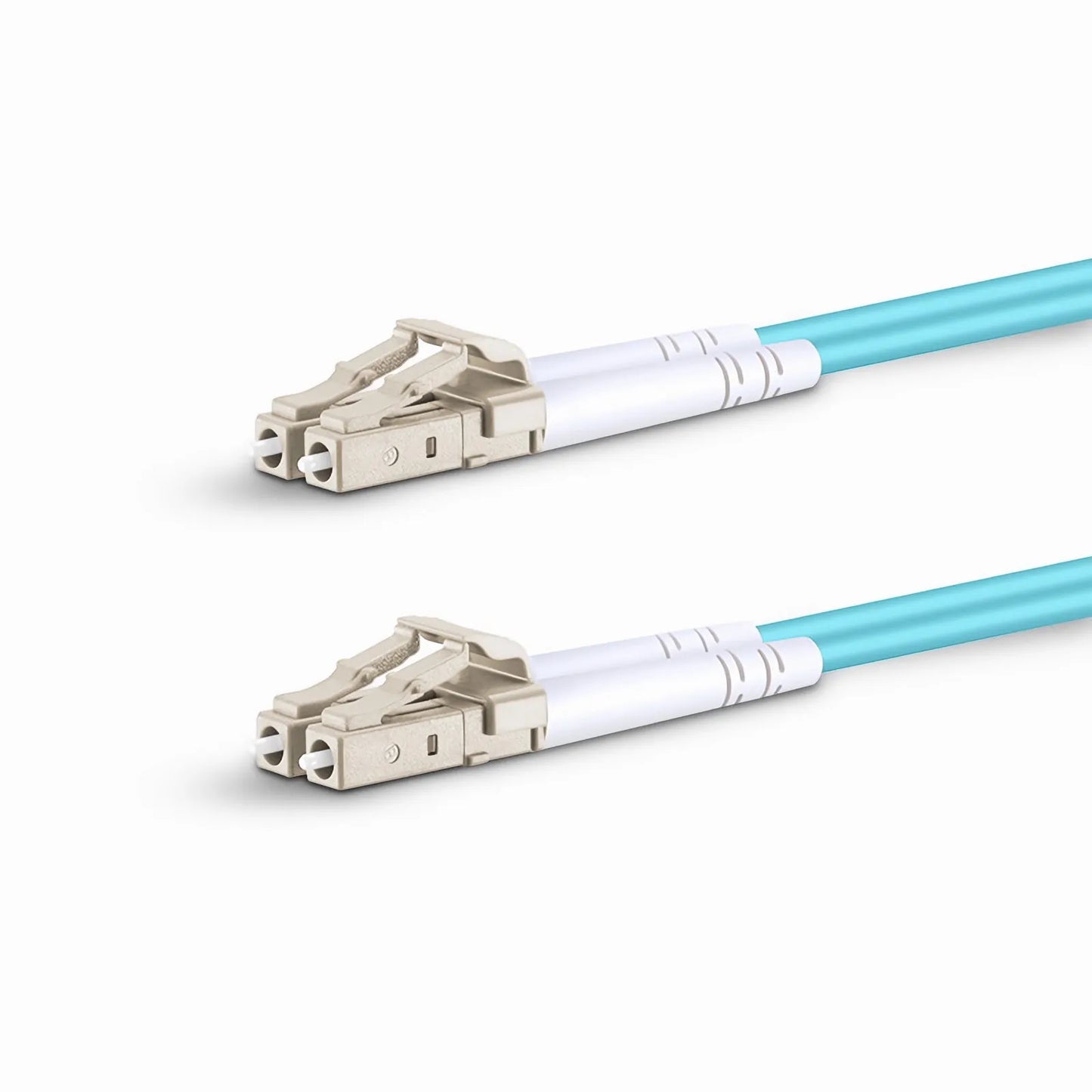 10m (33ft) Armored Fiber Patch Cable, 2 Fibers, LC UPC Duplex to LC UPC Duplex, Multimode (OM4), Riser (OFCR), 3.0mm, Aqua