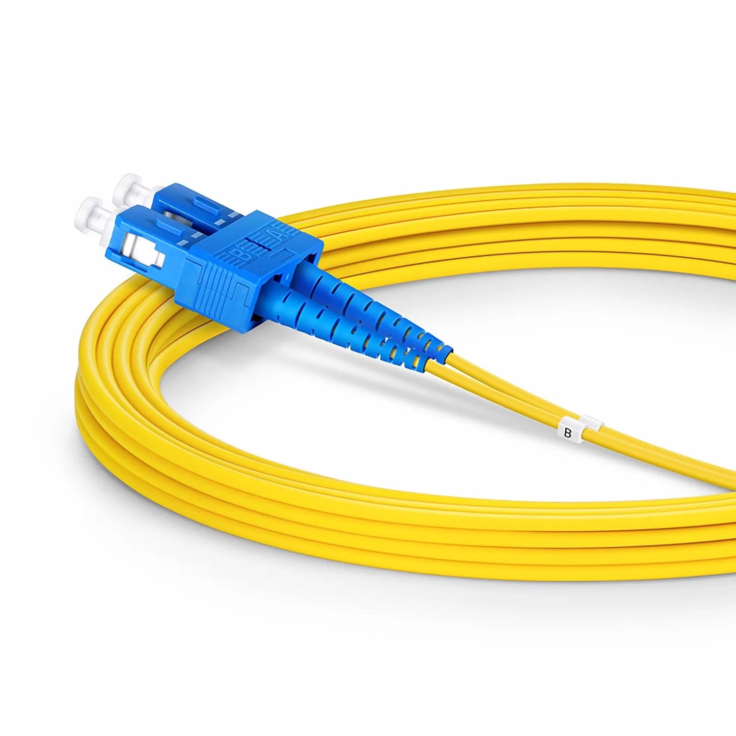 3m (10ft) Fiber Patch Cable, 2 Fibers, SC UPC Duplex to SC UPC Duplex, Single Mode (OS2), Riser (OFNR), 2.0mm, Tight-Buffered, Yellow