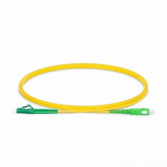 1m (3ft) Fiber Patch Cable, 1 Fiber, LC APC Simplex to SC APC Simplex, Single Mode (OS2), Riser (OFNR), 2.0mm, Tight-Buffered, Yellow