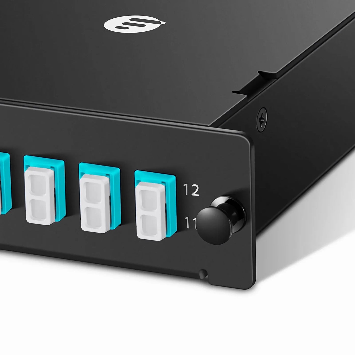 FHD™ MTP®-LC Cassette, OM4 Multimode, Type A, 12 Fibers, MTP®-12 (Male) to 6 x LC Duplex (Aqua), 0.35dB Max.