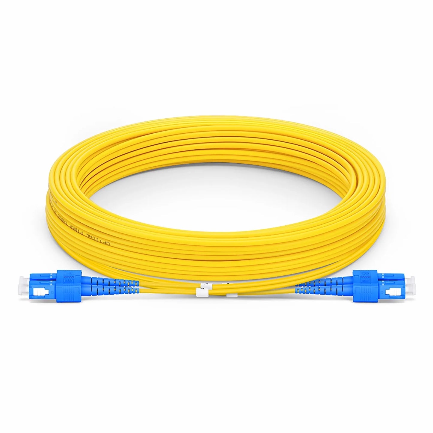 10m (33ft) Fiber Patch Cable, 2 Fibers, SC UPC Duplex to SC UPC Duplex, Single Mode (OS2), Riser (OFNR), 2.0mm, Tight-Buffered, Yellow