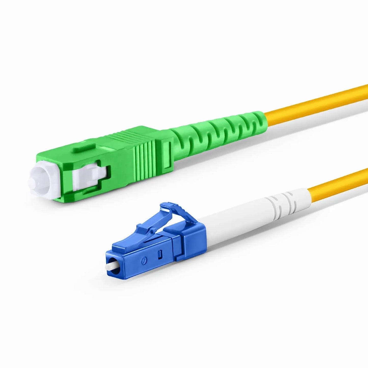 0.5m (1.6ft) Fiber Patch Cable, 1 Fiber, LC UPC Simplex to SC APC Simplex, Single Mode (OS2), Riser (OFNR), 2.0mm, Tight-Buffered, Yellow