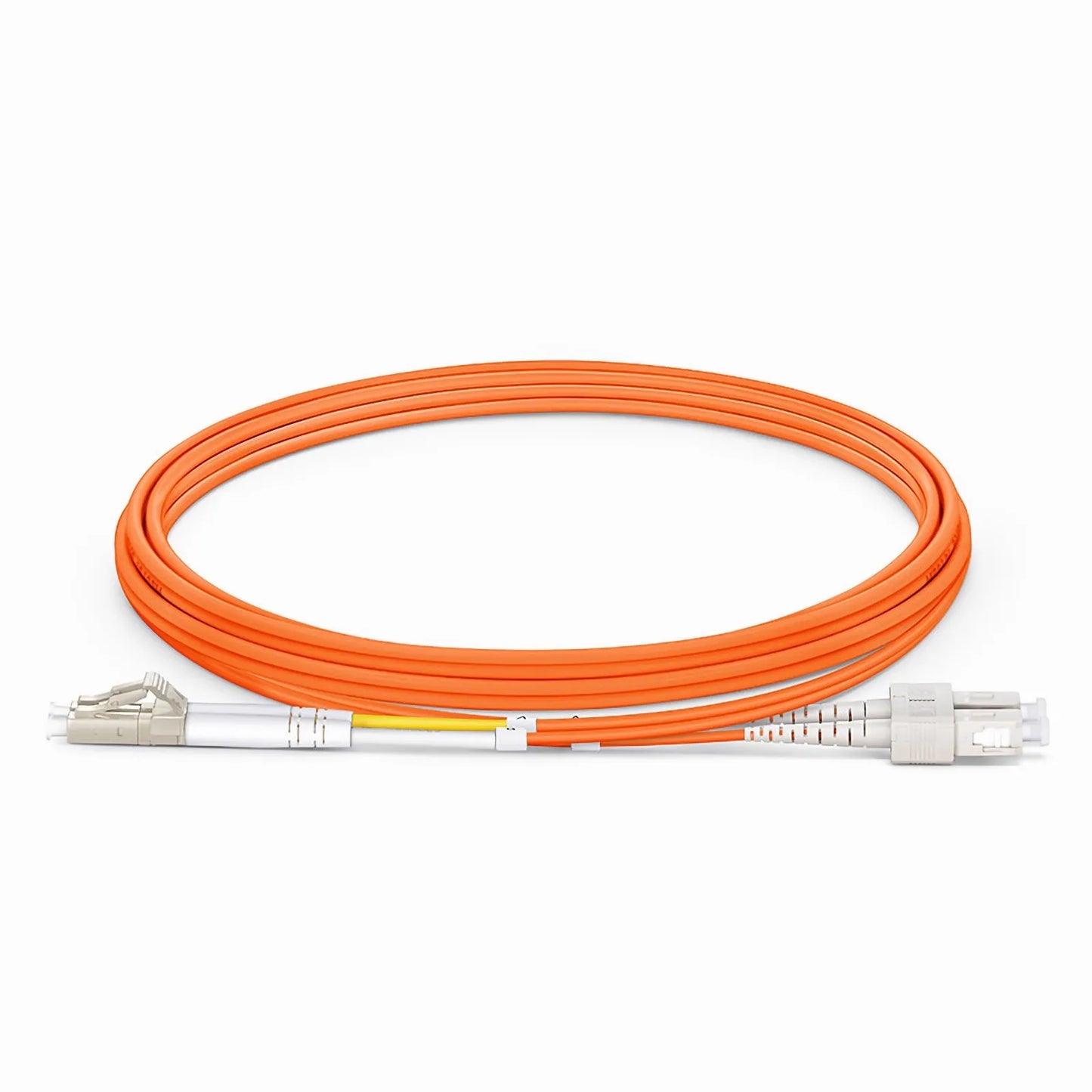 2m (7ft) Fiber Patch Cable, 2 Fibers, LC UPC Duplex to SC UPC Duplex, Multimode (OM2), Riser (OFNR), 2.0mm, Tight-Buffered, Orange