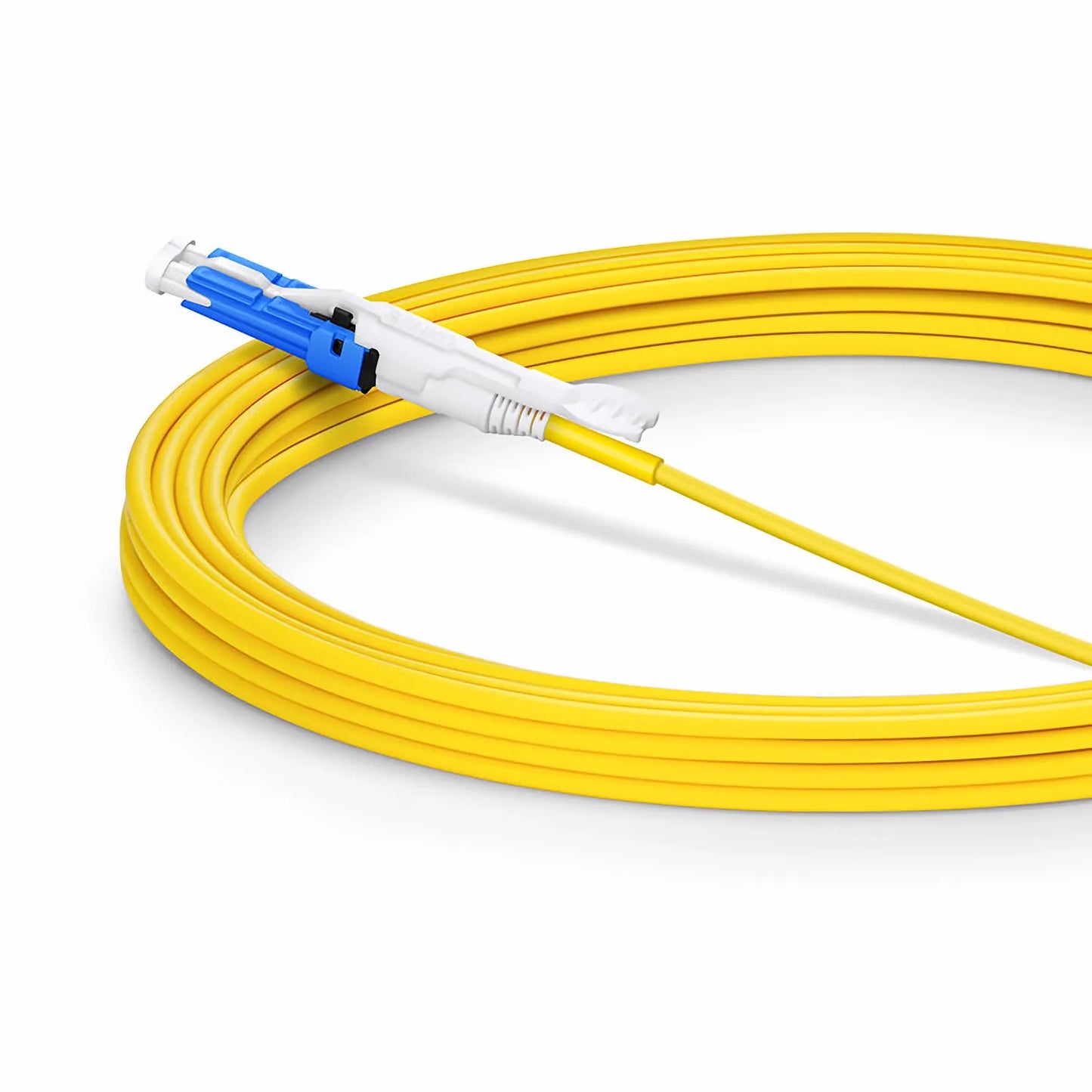 5m (16ft) Fiber Patch Cable, 2 Fibers, CS™ UPC Duplex to LC UPC Duplex Flat Clip Uniboot, Single Mode (OS2), Riser (OFNR), 2.0mm, Yellow, for 200/400G Network Connection