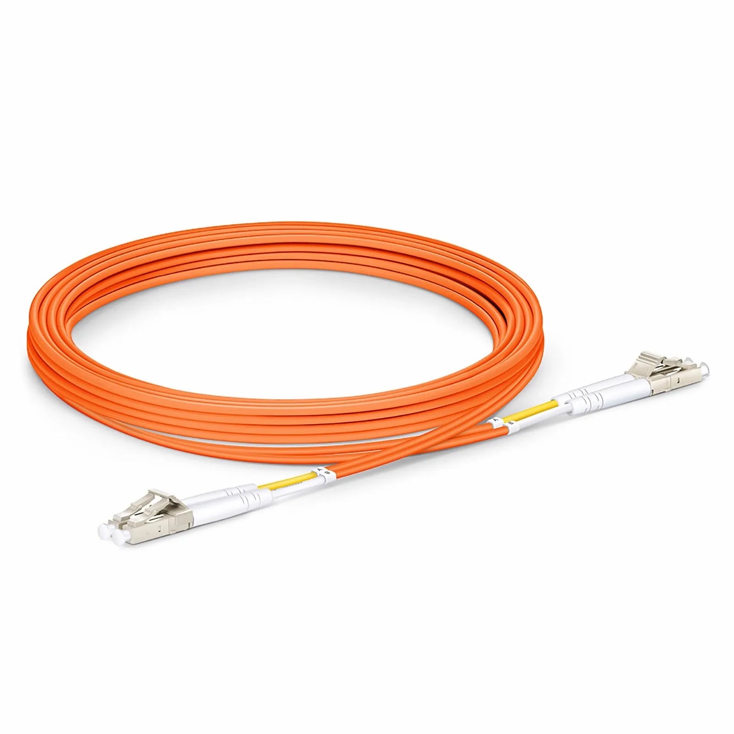 3m (10ft) Fiber Patch Cable, 2 Fibers, G.651, LC UPC Duplex to LC UPC Duplex, Multimode (OM1), Riser (OFNR), 2.0mm, Tight-Buffered, Orange
