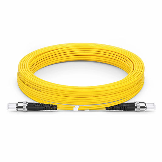 10m (33ft) Fiber Patch Cable, 2 Fibers, SC UPC Duplex to ST UPC, Single Mode (OS2), Riser (OFNR), 2.0mm, Tight-Buffered, Yellow
