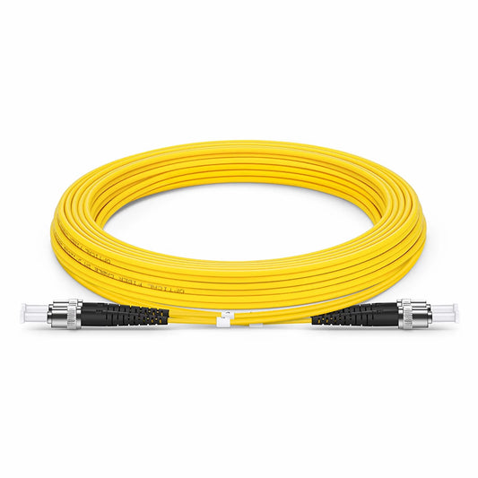 5m (16ft) Fiber Patch Cable, 2 Fibers, ST UPC to ST UPC, Single Mode (OS2), Riser (OFNR), 2.0mm, Tight-Buffered, Yellow