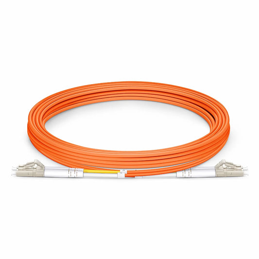 3m (10ft) Fiber Patch Cable, 2 Fibers, G.651, LC UPC Duplex to LC UPC Duplex, Multimode (OM1), Riser (OFNR), 2.0mm, Tight-Buffered, Orange