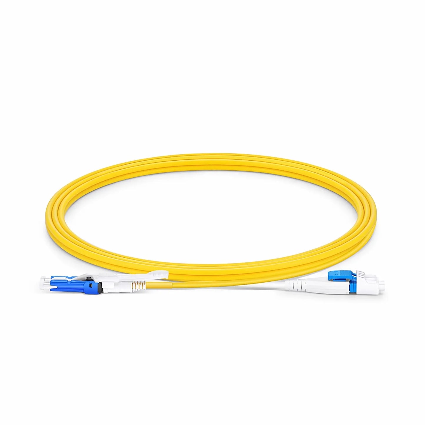 2m (7ft) Fiber Patch Cable, 2 Fibers, CS™ UPC Duplex to LC UPC Duplex Flat Clip Uniboot, Single Mode (OS2), Riser (OFNR), 2.0mm, Yellow, for 200/400G Network Connection