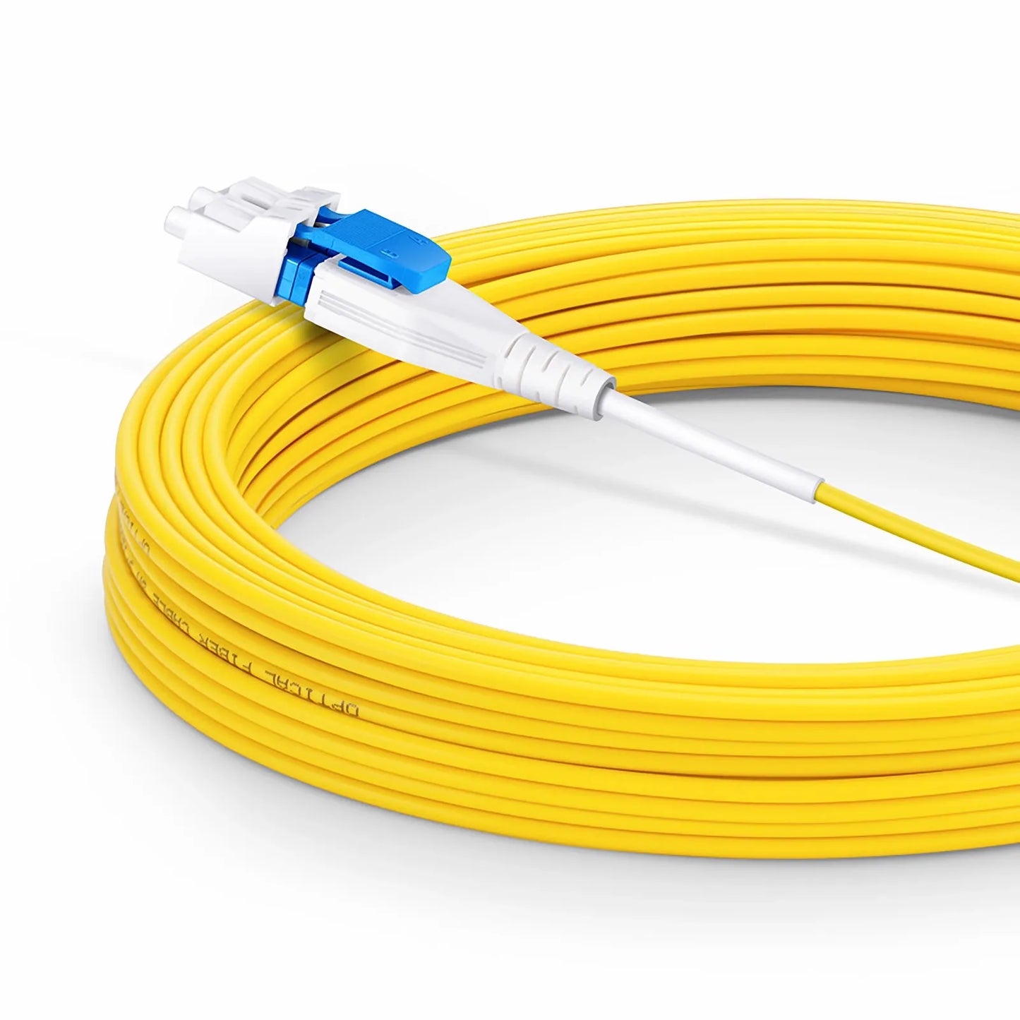 10m (33ft) Fiber Patch Cable, 2 Fibers, CS™ UPC Duplex to LC UPC Duplex Flat Clip Uniboot, Single Mode (OS2), Riser (OFNR), 2.0mm, Yellow, for 200/400G Network Connection
