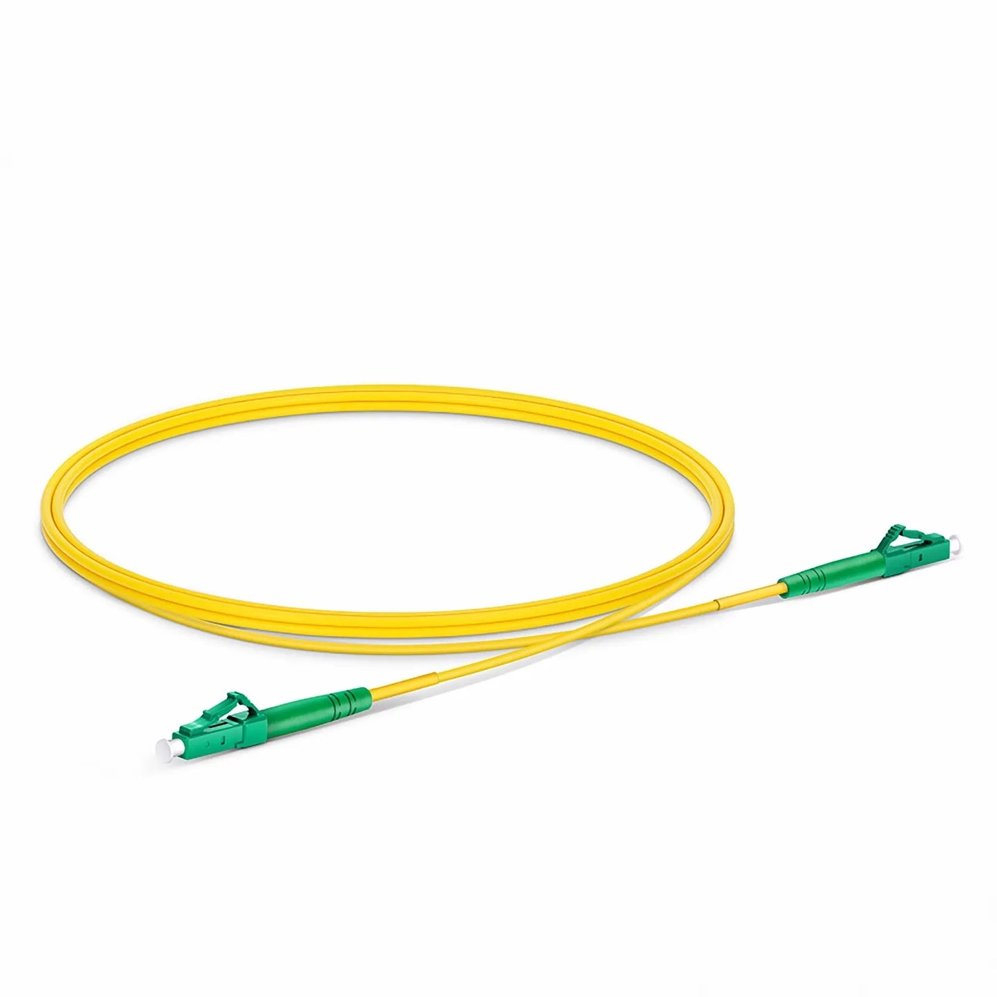 1m (3ft) Fiber Patch Cable, 1 Fiber, LC APC Simplex to LC APC Simplex, Single Mode (OS2), Riser (OFNR), 2.0mm, Tight-Buffered, Yellow, 10 Pcs/Pack
