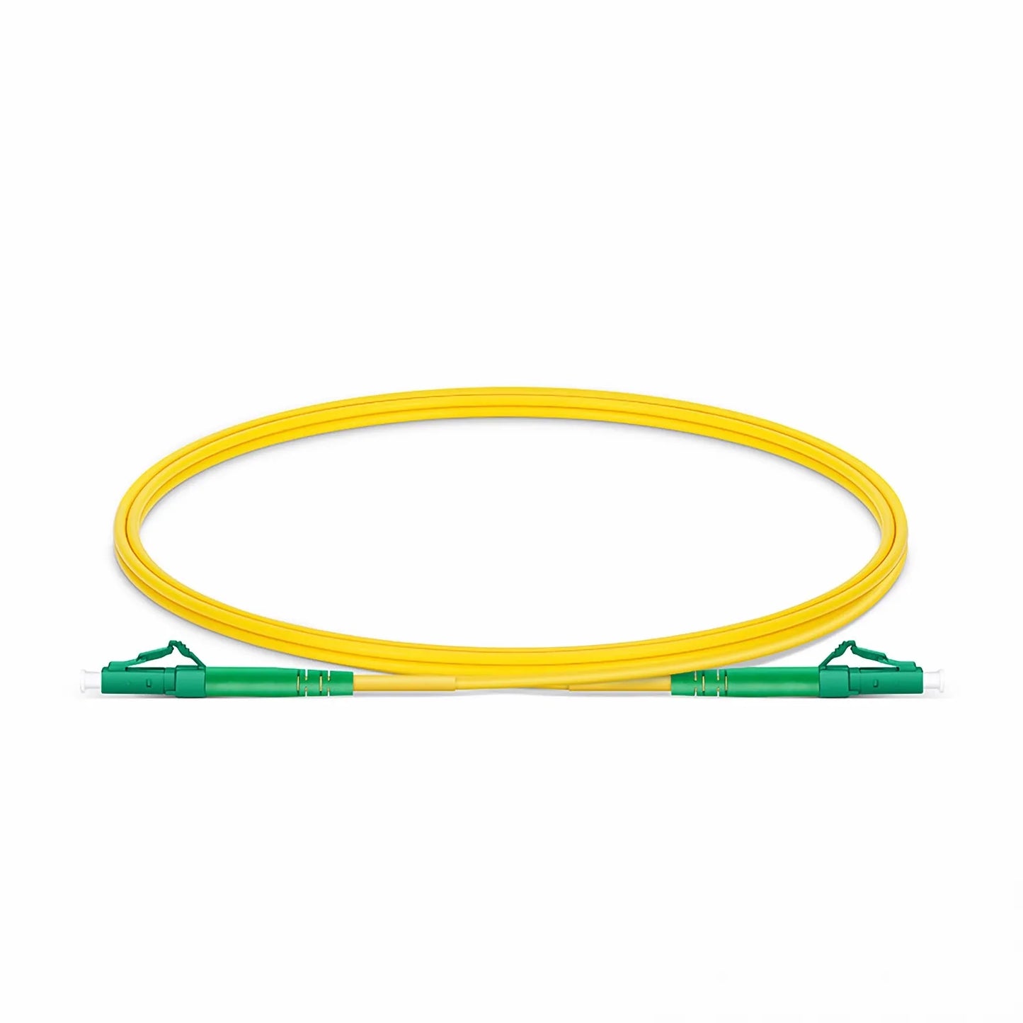 1m (3ft) Fiber Patch Cable, 1 Fiber, LC APC Simplex to LC APC Simplex, Single Mode (OS2), Riser (OFNR), 2.0mm, Tight-Buffered, Yellow, 10 Pcs/Pack