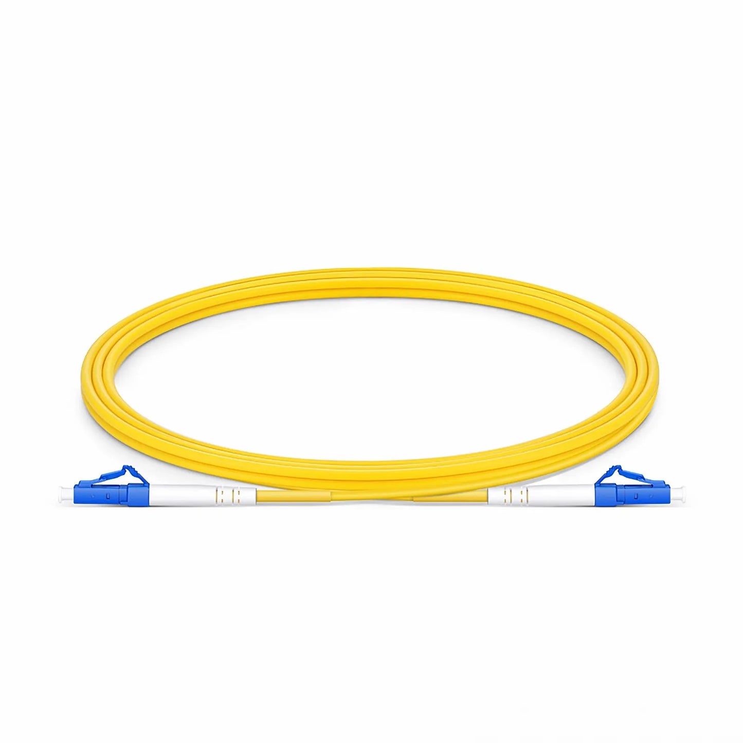 2m (7ft) Fiber Patch Cable, 1 Fiber, LC UPC Simplex to LC UPC Simplex, Single Mode (OS2), Riser (OFNR), 2.0mm, Tight-Buffered, Yellow, 10 Pcs/Pack