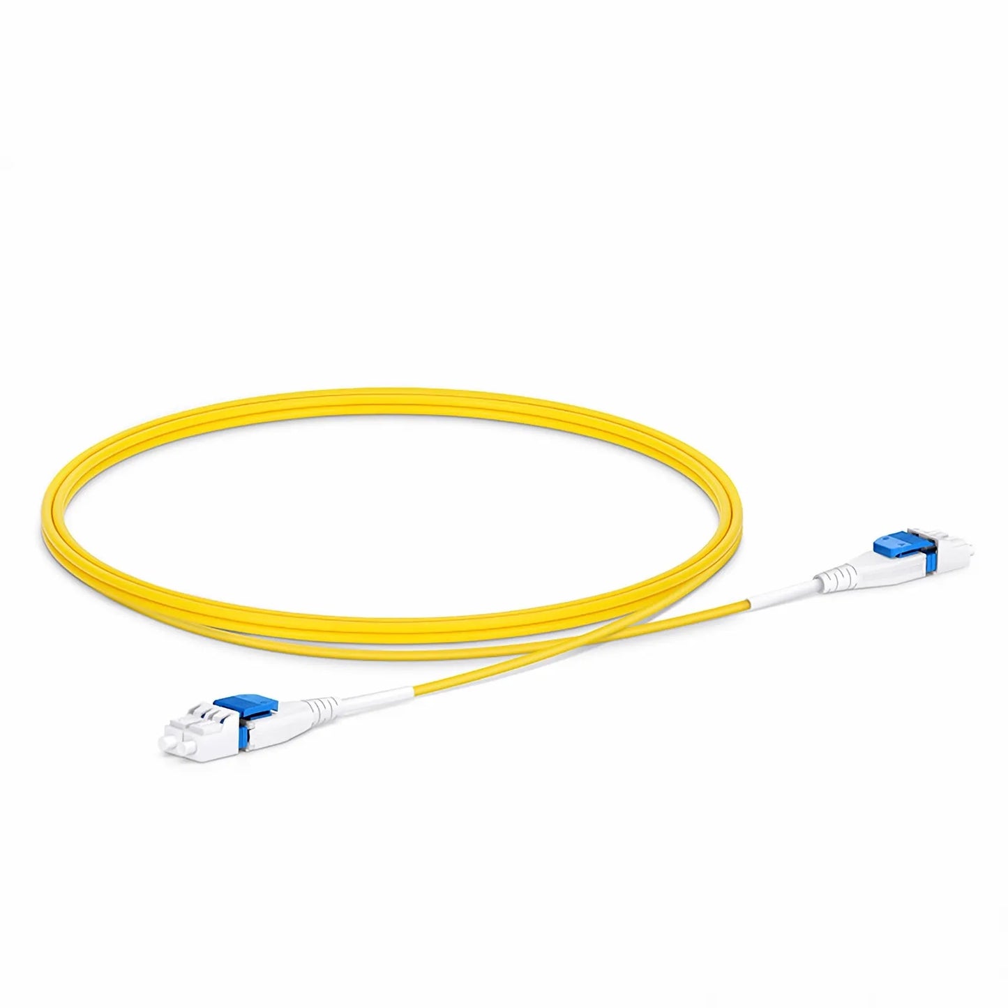 1m (3ft) Fiber Patch Cable, 2 Fibers, LC UPC Duplex to LC UPC Duplex Flat Clip Uniboot, Single Mode (OS2), LSZH, 2.0mm,Yellow