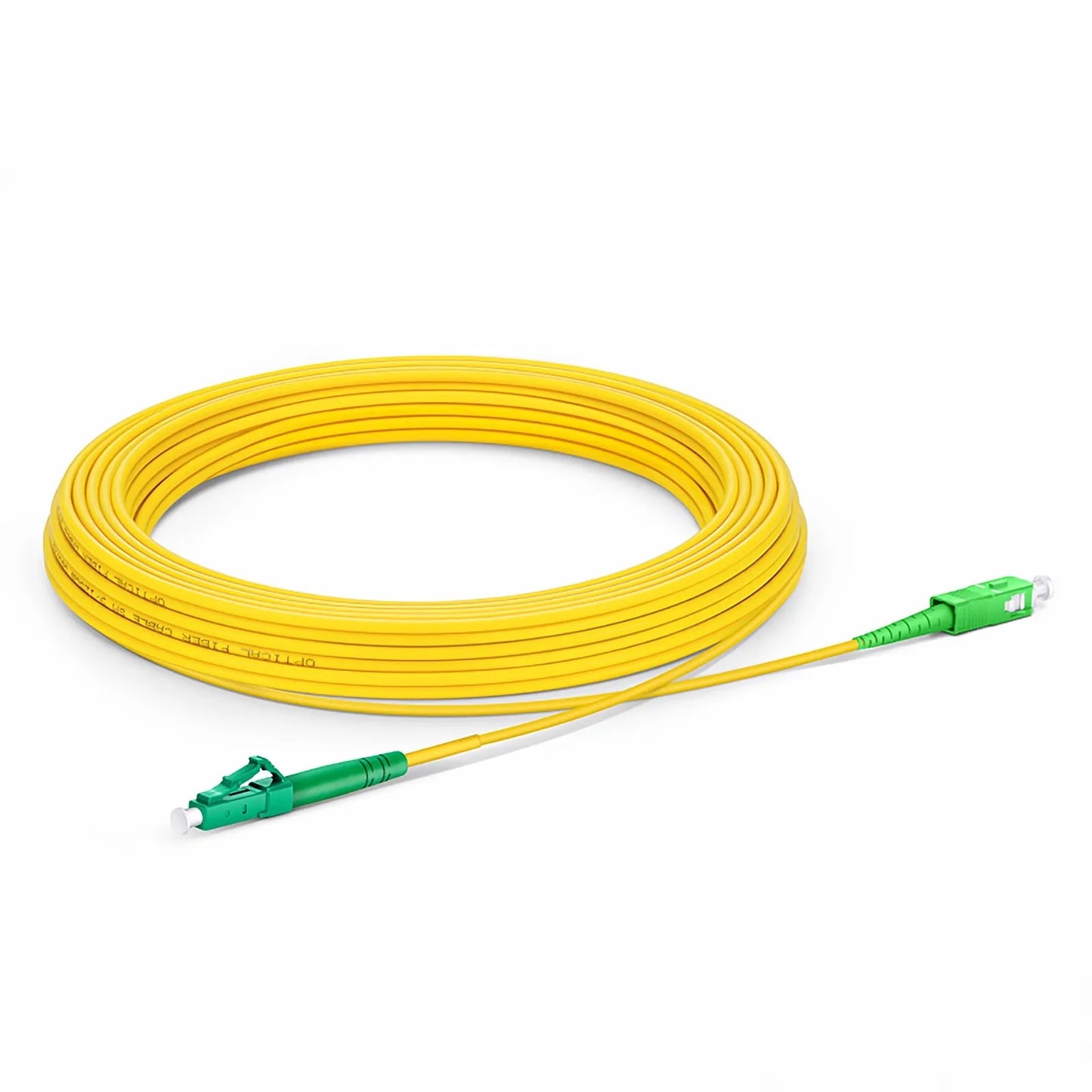 15m (49ft) Fiber Patch Cable, 1 Fiber, LC APC Simplex to SC APC Simplex, Single Mode (OS2), Riser (OFNR), 2.0mm, Tight-Buffered, Yellow