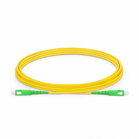 3m (10ft) Fiber Patch Cable, 1 Fiber, SC APC Simplex to SC APC Simplex, Single Mode (OS2), Riser (OFNR), 3.0mm, Tight-Buffered, Yellow