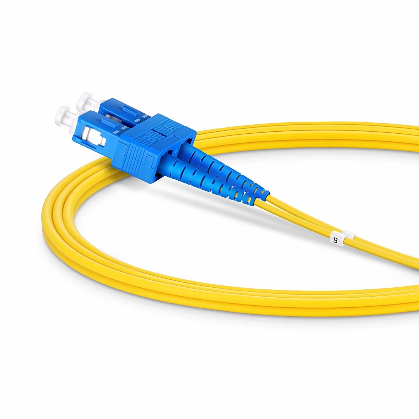 1m (3ft) Fiber Patch Cable, 2 Fibers, LC UPC Duplex to SC UPC Duplex, Single Mode (OS2), Riser (OFNR), 2.0mm, Tight-Buffered, Yellow