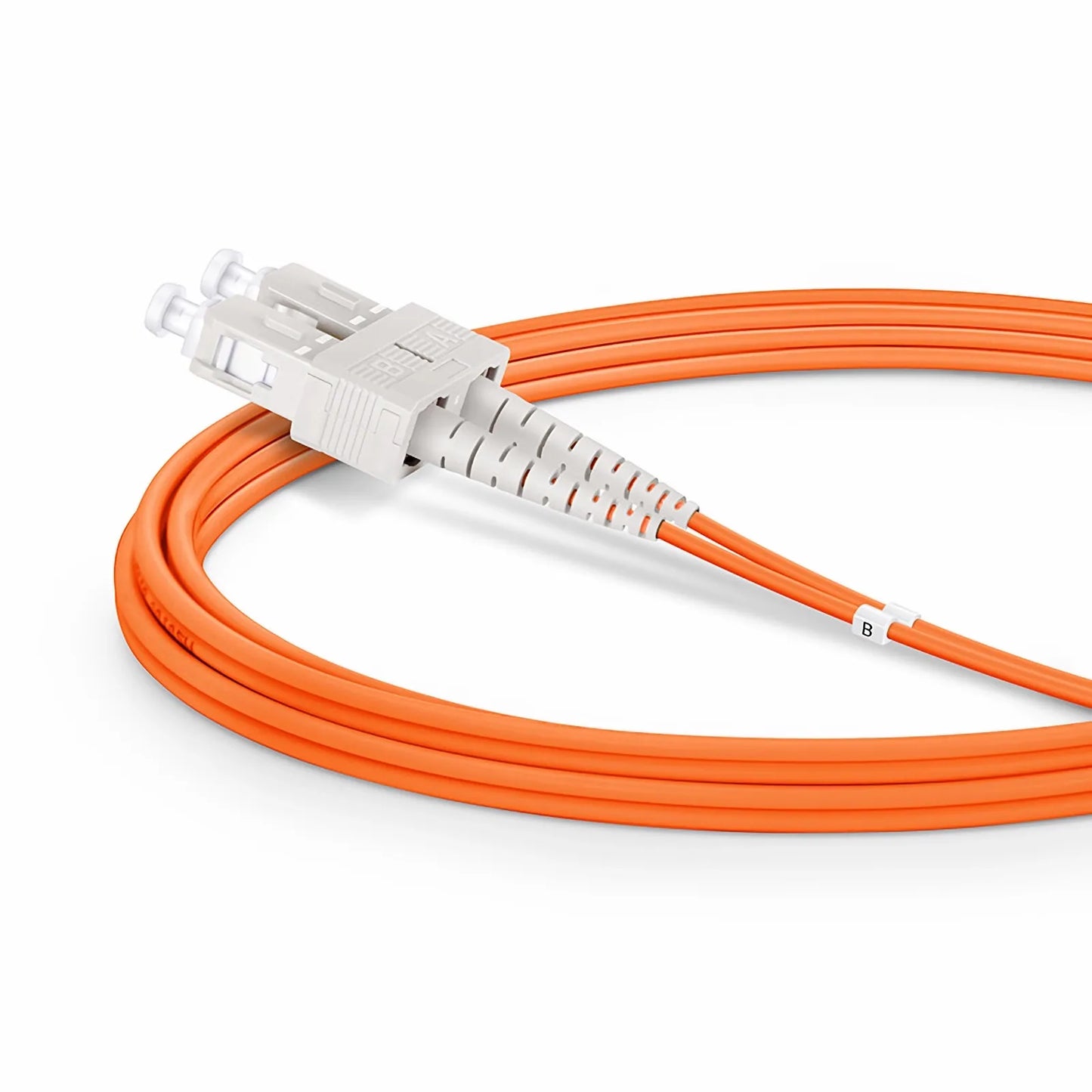 2m (7ft) Fiber Patch Cable, 2 Fibers, LC UPC Duplex to SC UPC Duplex, Multimode (OM2), Riser (OFNR), 2.0mm, Tight-Buffered, Orange