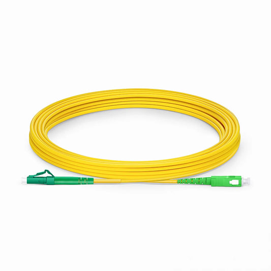 5m (16ft) Fiber Patch Cable, 1 Fiber, LC APC Simplex to SC APC Simplex, Single Mode (OS2), Riser (OFNR), 2.0mm, Tight-Buffered, Yellow