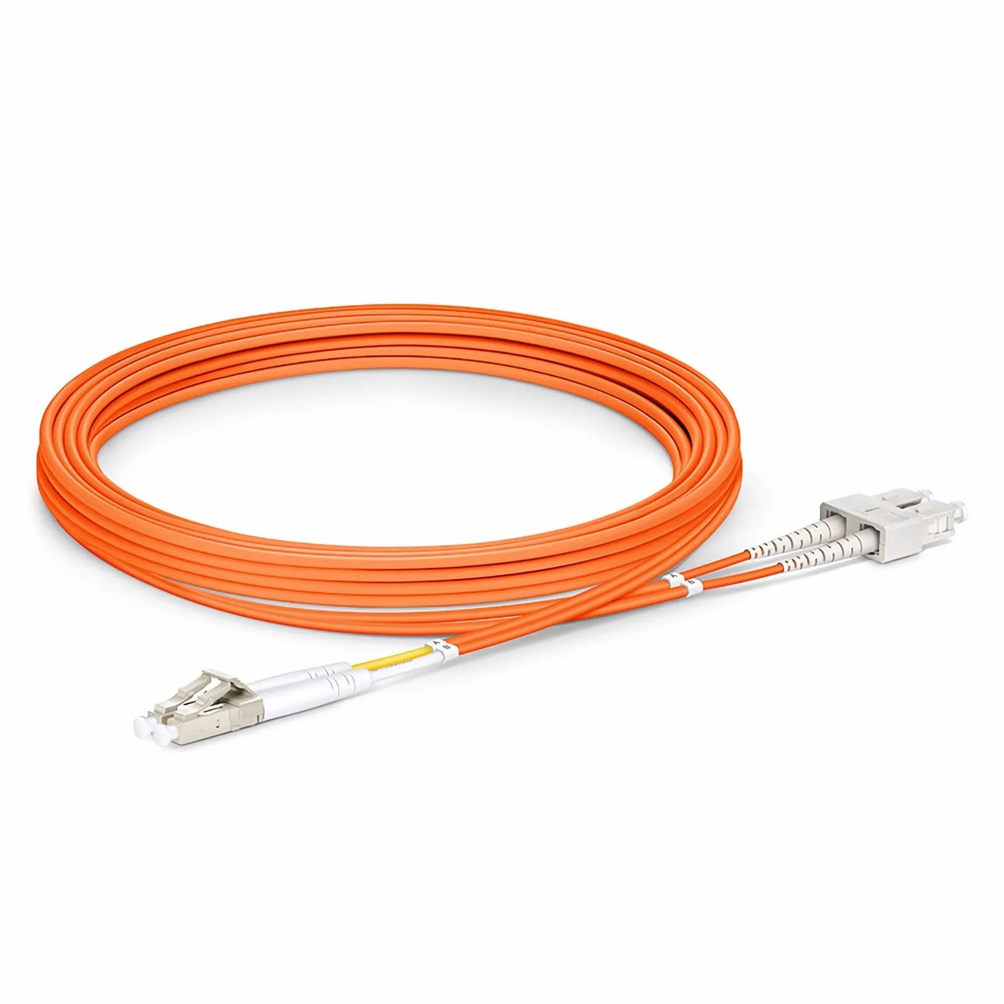 3m (10ft) Fiber Patch Cable, 2 Fibers, LC UPC Duplex to SC UPC Duplex, Multimode (OM2), Riser (OFNR), 2.0mm, Tight-Buffered, Orange