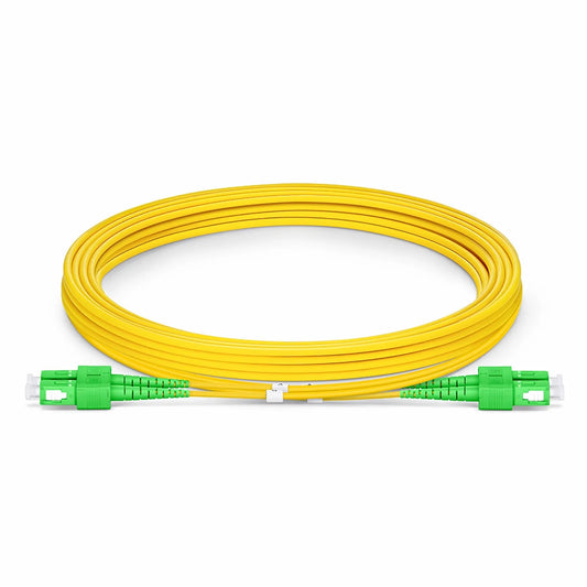 3m (10ft) Fiber Patch Cable, 2 Fibers, SC APC Duplex to SC APC Duplex, Single Mode (OS2), LSZH, 2.0mm, Tight-Buffered, Yellow