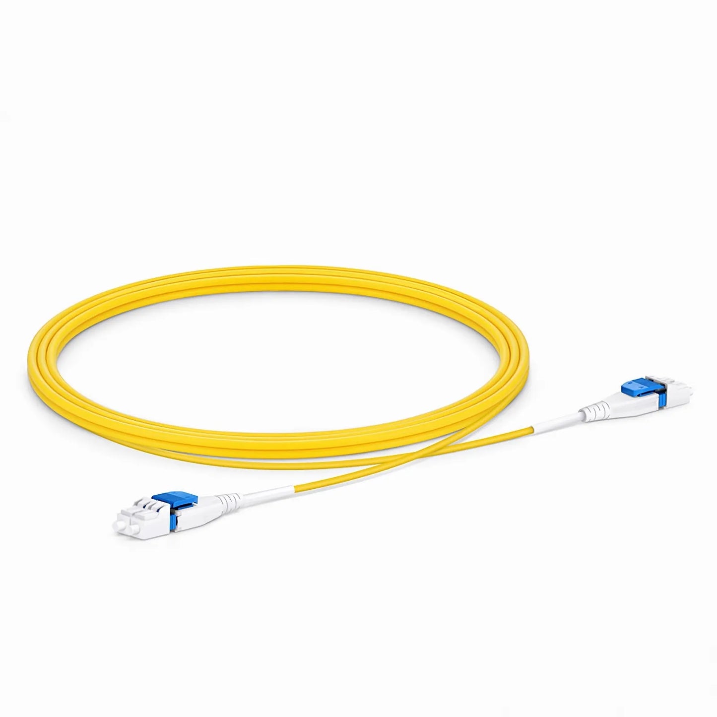 1.5m (5ft) Fiber Patch Cable, 2 Fibers, Short Boot, LC UPC Duplex to LC UPC Duplex, Single Mode (OS2), Riser (OFNR), 2.0mm, Tight-Buffered, Yellow