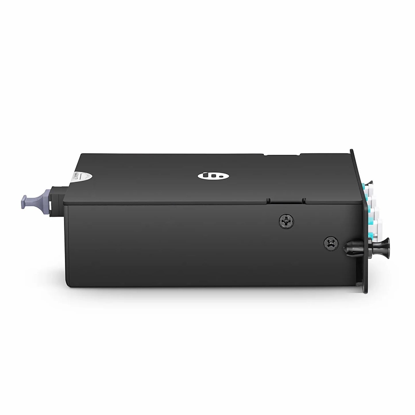 FHD™ MTP®-LC Cassette, OM4 Multimode, Universal, 8 Fibers, MTP®-8 (Male) to 4 x LC Duplex (Aqua), 0.35dB Max.