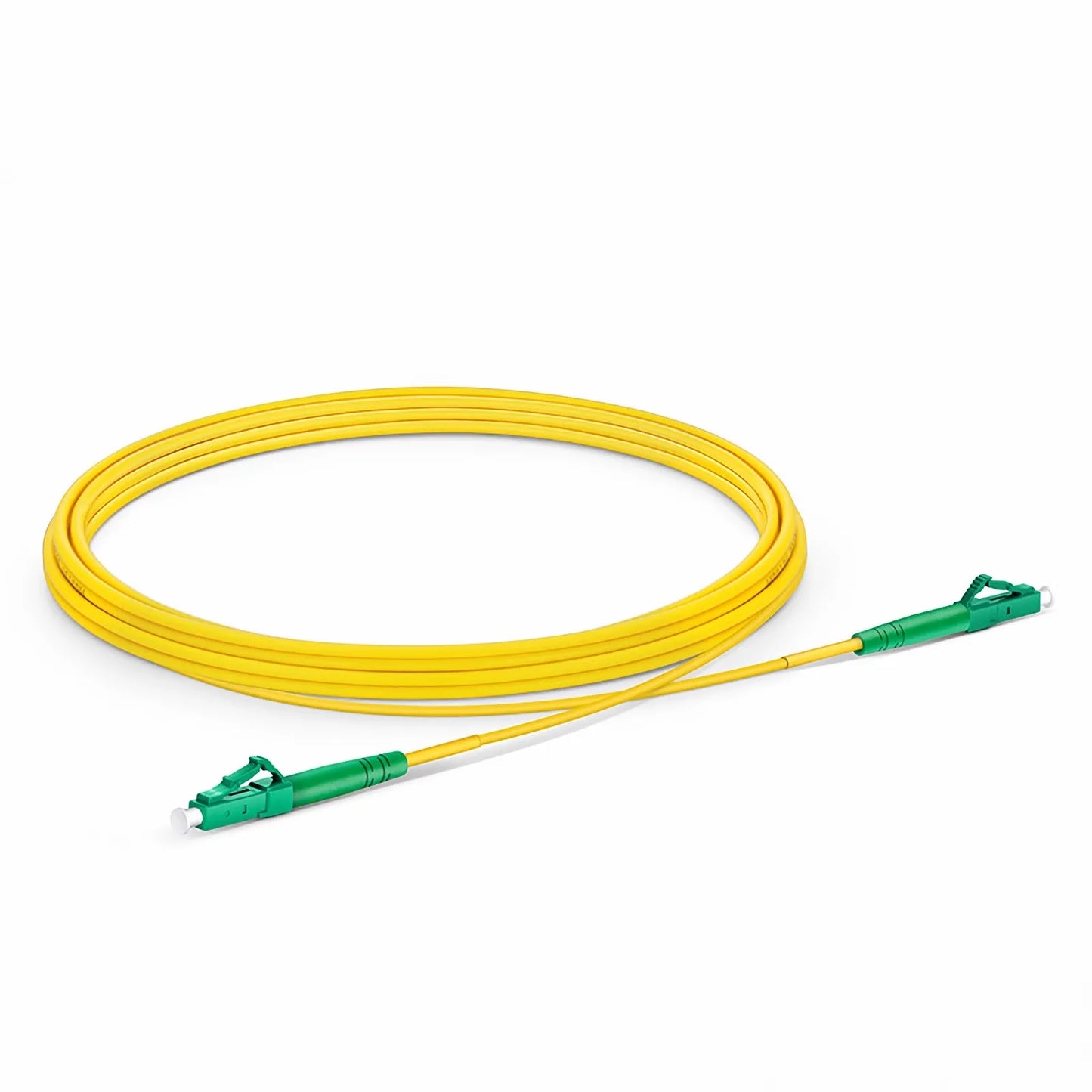 3m (10ft) Fiber Patch Cable, 1 Fiber, LC APC Simplex to LC APC Simplex, Single Mode (OS2), Riser (OFNR), 2.0mm, Tight-Buffered, Yellow