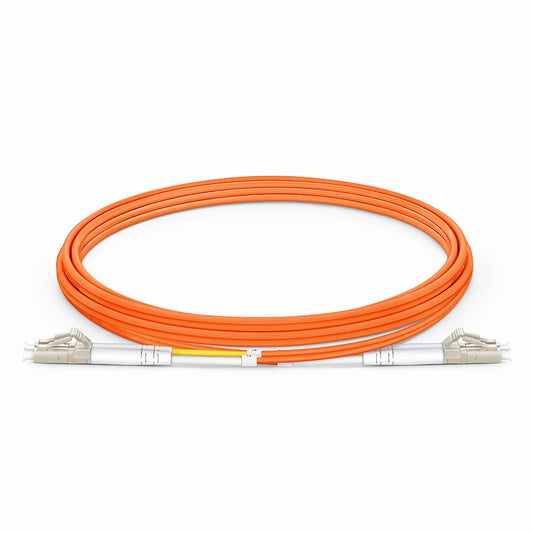 2m (7ft) Fiber Patch Cable, 2 Fibers, G.651, LC UPC Duplex to LC UPC Duplex, Multimode (OM1), Riser (OFNR), 2.0mm, Tight-Buffered, Orange