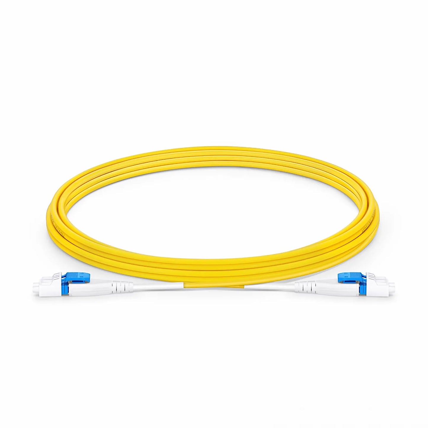 3m (10ft) Fiber Patch Cable, 2 Fibers, LC UPC Duplex to LC UPC Duplex Flat Clip Uniboot, Single Mode (OS2), LSZH, 2.0mm,Yellow